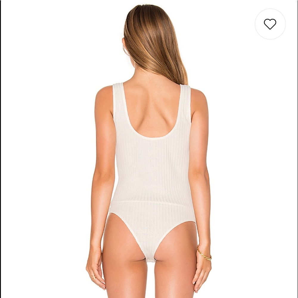 Privacy Please Cream Ribbed Tank Top - Picture 2 of 6